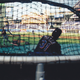 Mike Piazza takes BP.